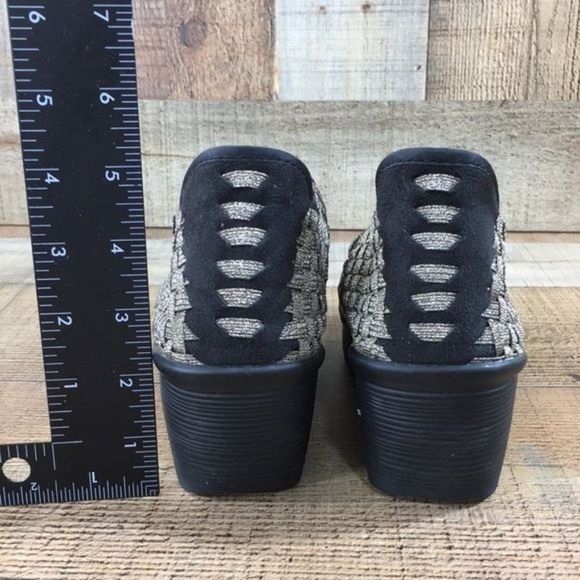 Bernie Mev Black Metallic Woven Wedge Pumps - Picture 7 of 11